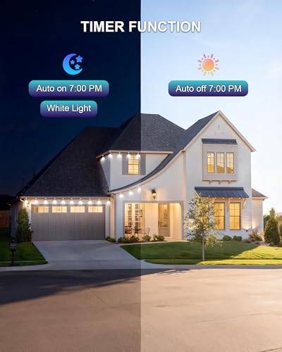 Lumières d'extérieur RVB permanentes de 45 m avec application et télécommande pour maison - 6