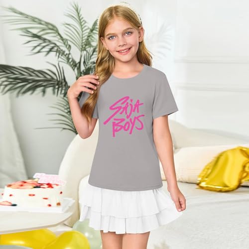 Girls Summer T Shirt Short Sleeve Crewnck Graphic Printed Tops Hip Hop Y2k Streetwear 3-13 Years2