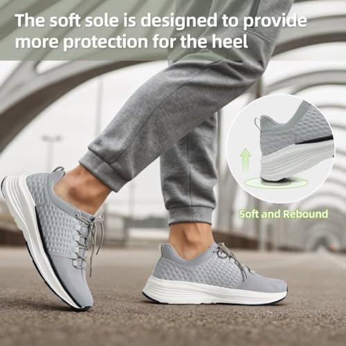 OrthoComfoot Men's Orthopedic Fashion Sneakers with Arch Support: Casual Plantar Fasciitis Walking Shoes for Flat Feet, Comfortable Orthotic Soft Thick Sole Sneakers for Foot and Heel Pain Relief2