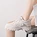 NCNDB Women's Clunky Sport Sneaker Trainers Lace Up Fashion Increased Dorky Bottom Shoes Beige 8 US