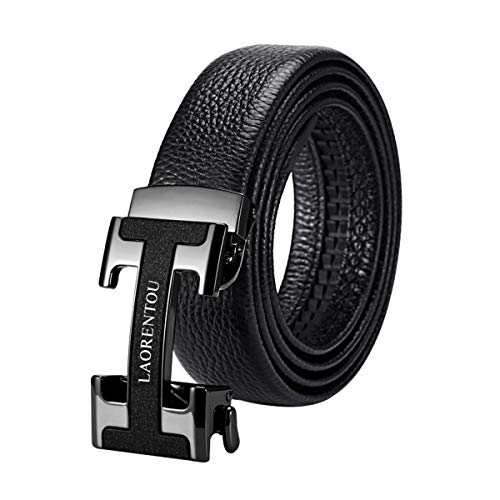 LAORENTOU Men's Genuine Leather Belts 43Γ’β¬ΛΓ’β¬β’-51'' Adjustable Ratchet Dress Belts for Men Automatic Sliding Buckle (35 - 48 Waist Adjustable - 03 Black) LAORENTOU Men's Genuine Leather Belts 43Γ’β¬ΛΓ’β¬β’-51'' Adjustable Ratchet Dress Belts for Men Automatic Sliding Buckle (35" - 48" Waist Adjustable - 03 Black)