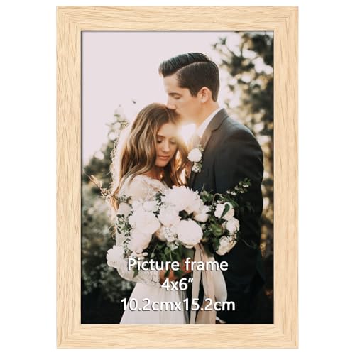 Giftgarden Cadre Photo 10x15 cm Couleur du Bois, Cadre 10x15 Élégant pour Photos, Œuvres d'Art, Souvenirs - Affichage Vertical et Horizontal, Léger et Sûr