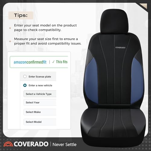 Image of Coverado Car Seat Covers 2-Pack, Leather Seat Covers, Waterproof Automotive Protectors Front Seats, Luxury Universal Fit Seat Covers for SUV, Truck, Sedan and Most Vehicles All-Weather