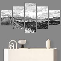 SIGNWIN 5 Panel Canvas Wall Art Duotone Forest for Home Decorations Ready to Hang - 60