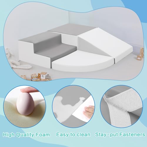 Image of TODIBY Foam Blocks Climbing for Kids: Toddler Toys for Indoor and Outdoor Fun - Soft PU Leather Play Structure for Crawling and Sliding - Ideal for Playhouse and Play Gym Activities
