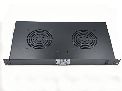 RAISING ELECTRONICS Rack Mount Temperature Control Server Fan Cooling System with 2 Fans 1U