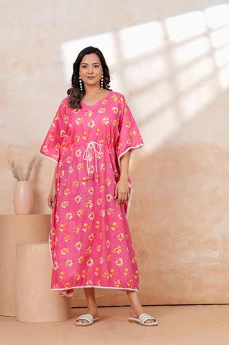 Image of BLOCKS OF INDIA Hand Block Kaftan in Cotton Fabric