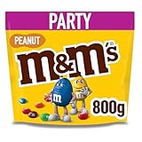 M&M’s Peanut Großpackung Schokolade, Knackige Schokolinsen mit bunter Zuckerhülle als Süßigkeiten, Party-Mix, 1 x 800 g, Für Weihnachten oder als Adventskalender Süßigkeiten