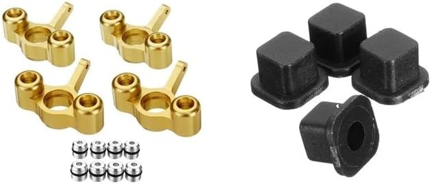 2 Set RC Car Part: 1 Set Metal Steering Knuckles Hub Carrier Block EA1003 & 1 Set Pin Needle Cap EB1012 - (Color: Black)