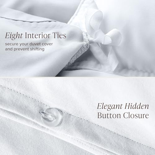 Bare Home 100% Organic Cotton Jersey Duvet Cover Set (Full/Queen, White) by Bare Home - Used condition - Image 6