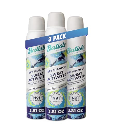 Batiste Sweat-Activated Dry Shampoo Oil-Absorbing Hair Refresh with Odor Control 3.81 oz 3-Pack