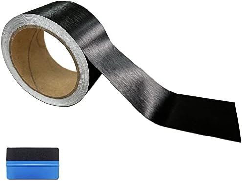NewL Free Tool Kit Black Brushed Metallic Vinyl Wrap Kit for Black Out Chrome Delete Window Trim Door Trim Door Sill (5cm x 9meters)