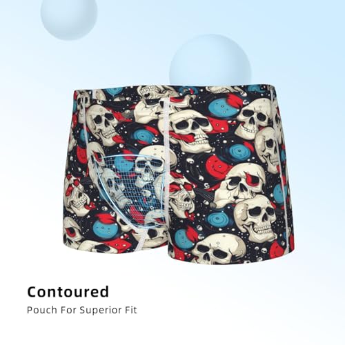 Boys' Cotton Boxer Brief Soft Underwear-Rock Record Skull Artist4