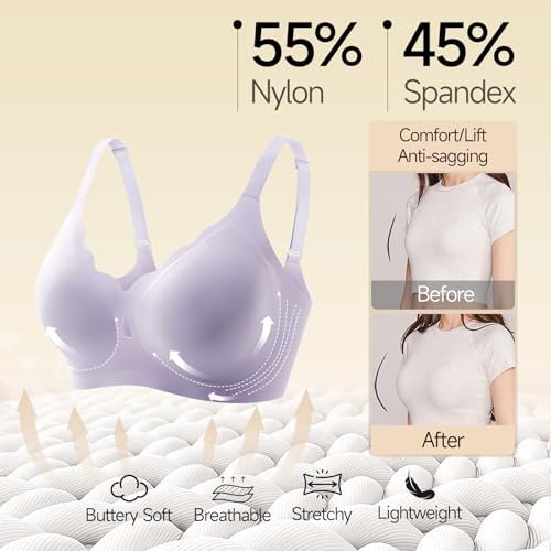 Women No Underwire Wave Bras Seamless Full Coverage Push Up Wireless Bra Supportive Bralettes Comfortable Lift Everyday Bras4