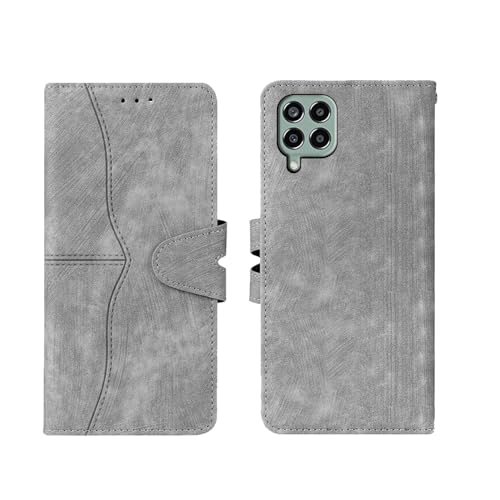 Etechnic Samsung Galaxy M33 5G Flip Cover | Card Pockets Wallet & Stand | Flip Cover for Samsung Galaxy M33 5G - Grey