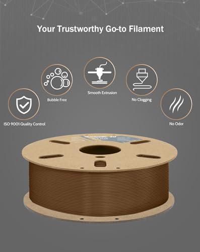 Image of DURAMIC 3D PLA+ Printer Filament 1.75mm PLA Plus Neatly 2Kg Spool(2.2lbs) | PLA Pro Tougher and Stronger, Dimensional Accuracy Probability + /- 0.02mm Brown