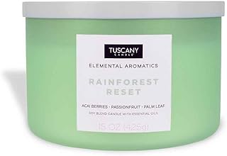 Tuscany Candle Rainforest Reset: Acai Scented Aromatherapy Candle, 15 oz
