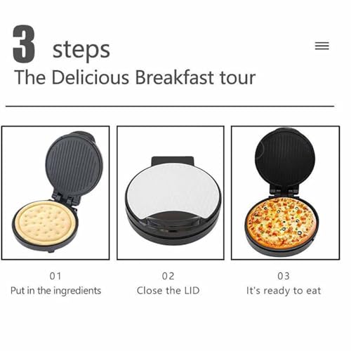 Four à Pizza électrique, multicuiseur à Chauffage Rapide de 1200 W, Cuisson Double Face, Surface antiadhésive, Facile à Nettoyer, pour Une Utilisation en Cuisine Domestique.