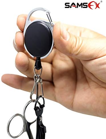SAMS Retractable Reel Clip for Key Chain ID Badge Holder Office or Outdoor Fishing 2PCS Packed