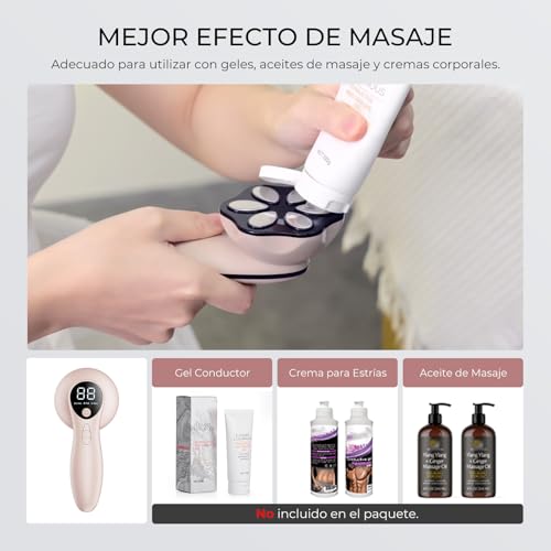 Masajeador Anticelulítico, Celulitis Masajeador Electrico para Masaje de Cintura, Abdomen, Glúteos, Brazos, Piernas y Espalda (Oro Rosa) - imagen 7