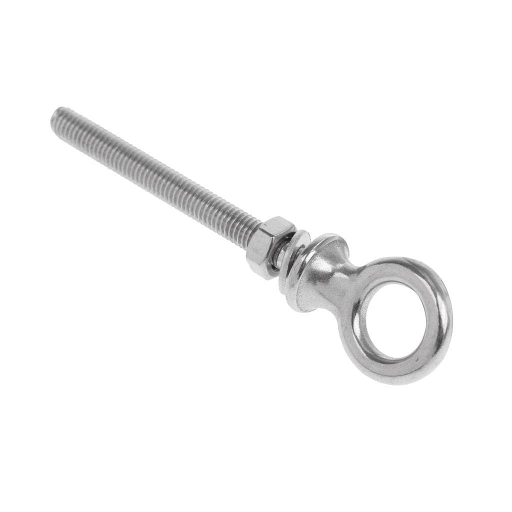 316 Stainless Steel Long Lifting Eye Bolt with Nut and Washer M6 x 60mm