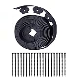 20 FT No-Dig Landscape Edging Kits with 20 Spikes, 2 inch High Heavy-Duty Plastic Garden Edging Bord