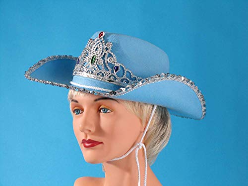 Loftus International Rodeo Queen Sequins & Tiara Cowgirl Hat Blue One Size Novelty Item