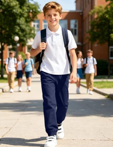 Image of KEREDA Boys Uniform Pants Twill Pull On Jogger Pants Boys School Clothes