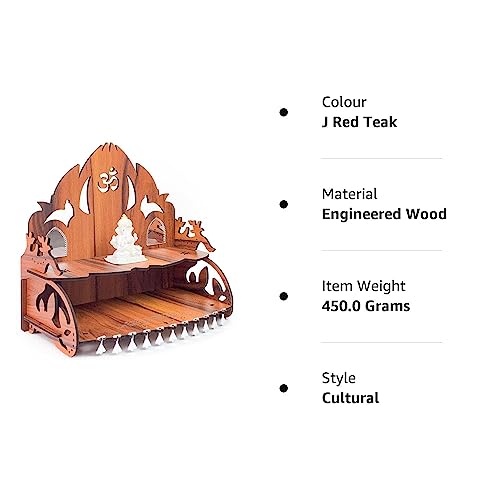 Templo de madera Ayodhya Ram Mandir de mdf color teca roja para hogar 7