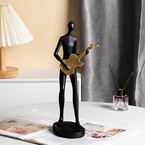 Artown Modern Abstract Sculptures Home Decor - Resin Black Guitar Player Sculpture And Statues,Home Decorations For Living Room Shelf Desk Office,Housewarming Gifts #TOP2