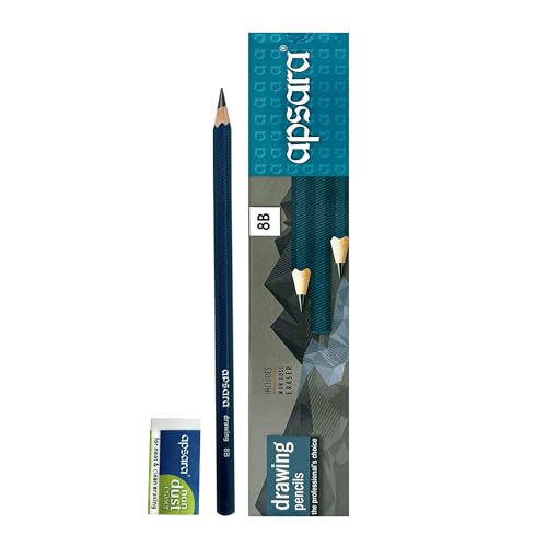 Apsara Drawing Pencils 8B, Special Impregnated Lead, Extra Smoothness While Using, Useful For Drawing, Sketching, Shading And Drafting, Superior Lead Quality (Pack Of 10), Ink Black (B0CL1Y4CJG) Amazon Price History, Amazon Price Tracker