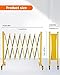 GCCSJ Industrial Expandable Metal Barricade with Wheels, 11.5 Feet Long Folding Security Gate, Retractable Metal Barrier for Construction Site Elevator Traffic Control Garage, Yellow and Black