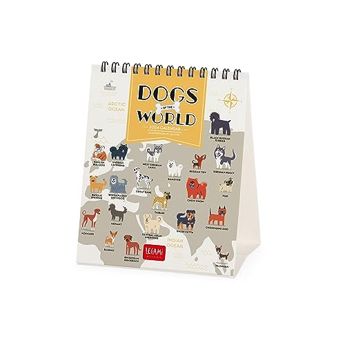 Legami - Calendario da Tavolo 2024, 12 Mesi e Planner annuale 2025, Spazio per Note e Appunti, Numero della Settimana, Segni zodiacali e Festività internazionali, Cellophanatura singola, 12x14,5 cm