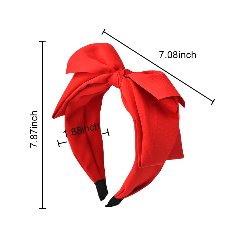 Amazon.com: Kilener Red Bow Headband with Big Bowknot - Hair  display picture 2