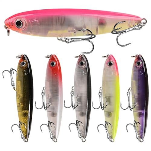 Señuelos De Pesca De Agua Salada - Juego De Señuelos De Pesca 6X, Señuelo De Cebo De Agua Salada, Anzuelos De Pesca Compactos, Juego De Cebo De Señuelo | Cosas De Pesca, Coloridas Para Agua Dulce Para