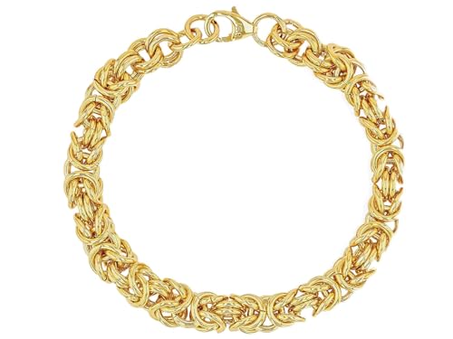 JTV 14K Polished Yellow Gold Over Bronze Byzantine Chain Bracelet