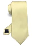 RBOCOTT Silk Light Yellow Tie Business Wedding Formal Necktie for Men (68)