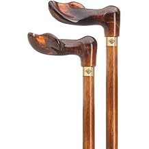 HARVY Unisex Amber/Walnut Palm Grip Cane 36" Cherry Hardwood Shaft, Acrylic Handle, Stylish Walking Cane with Rubber Tip for Men & Women
