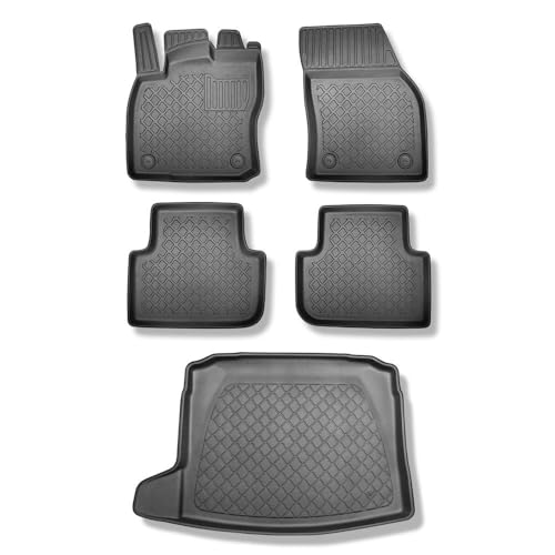 Mossa Juego de Alfombrilla para Maletero y Alfombrillas TPE Adecuado para Volkswagen Tiguan II SUV (05.2016-.) - Parte Inferior del Maletero; Modelos sin Base móvil en el Maletero - G