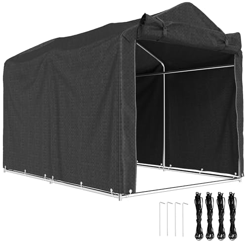 Outsunny 2.2 x 1.6 m Garden Storage Tent, Waterproof Anti-UV Bike Tent with Roll-up Zipper Door, Galvanised Outdoor Storage Shelter Carport for Bike, Motorbike, Garden Tools, Black