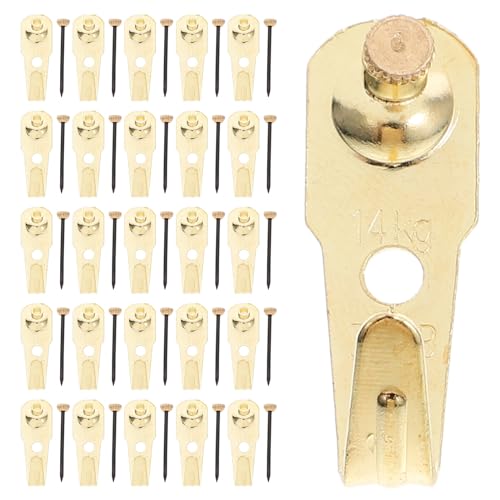 Image of Generic 30sets Heavy Duty Picture Hangers Copper Nails Sturdy Wall Hooks for Photo Frames Easy to Use Small Wall Hooks for Home Decoration and Artwork Display
