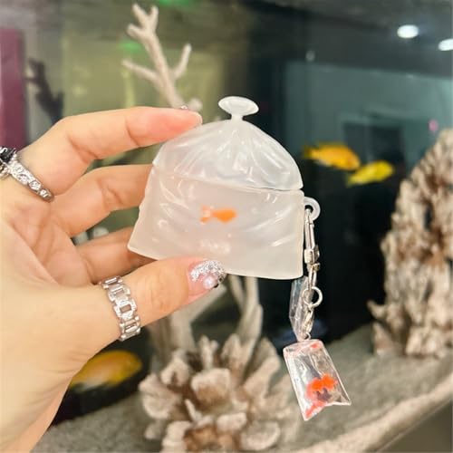 TQUXNGA Coque de protection pour écouteurs fabriquée à la main avec type de poisson nageur 3D pour boîte à dosettes - Housse résistante aux chocs – vue 6