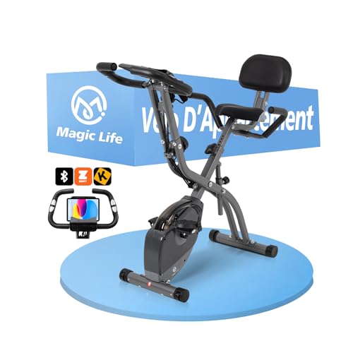 Vélo d'appartement pliable avec 10 niveaux de résistance magnétique réglable | Vélo...