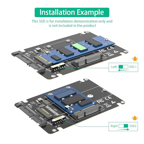 Adaptador 2 en 1 M.2 NGFF Key B y mSATA SSD a SATA III 2.5" miniatura 7