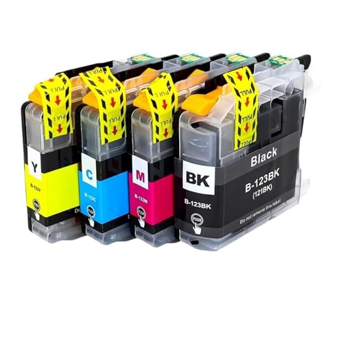 Cartouche LC123 compatible Brother jet d'encre haute fluidité pour série MFC J4610DW 4 couleurs