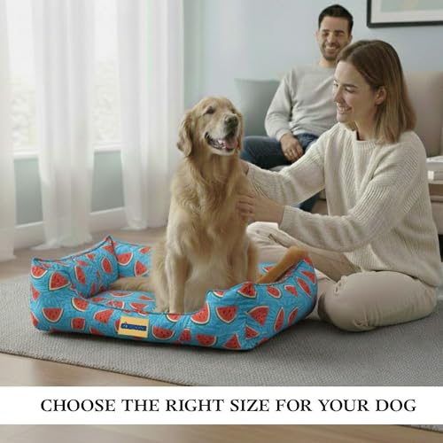 Image of SITSNOOZE XXL Dog Bed (30 to 45kg) for Doberman, Great Dane, Mastiff - Heavy Duty Orthopedic Pet Mattress, Waterproof Washable Big Sofa Lounger, Non-Slip Calming Cushion (Print 20, XXL)