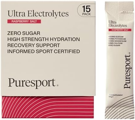 Puresport Ultra Electrolytes Hydration Raspberry Salt (15 Pack) |...