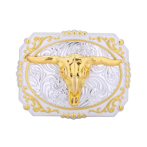 Hebilla de cinturón vaquero con calavera de Texas Rodeo para hombre y mujer