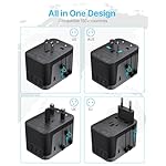 Universal Travel Adapter, VINTAR International Power Adapter with 6A 3 USB C and 2 USB Ports, All in One Travel Essentials Plug Adapter, Worldwide Outlet Converter for Europe UK USA AUS(Type C/G/A/I) - Image 2