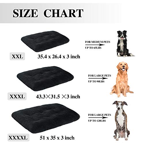 Oxs Dog Bed Long Plush Pet Bed, Comfortable Faux Fur Washable Crate Mat For Jumbo Large Medium Dogs With Anti-Slip Backing #TOP2